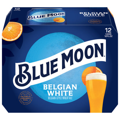 Blue Moon Wheat Ale Belgian White Beer 12 - 12 fl oz Cans