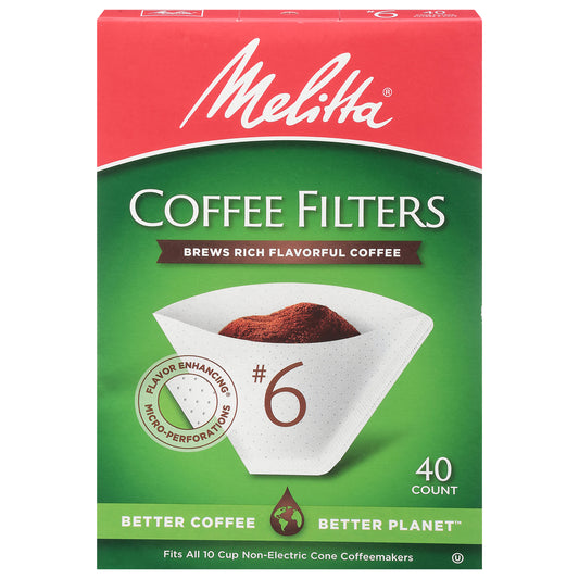 Melitta No. 6 Coffee Filters 40 ea