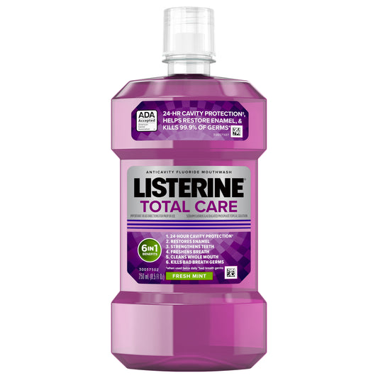 Listerine Total Care Anticavity Mouthwash, Fresh Mint, 250mL