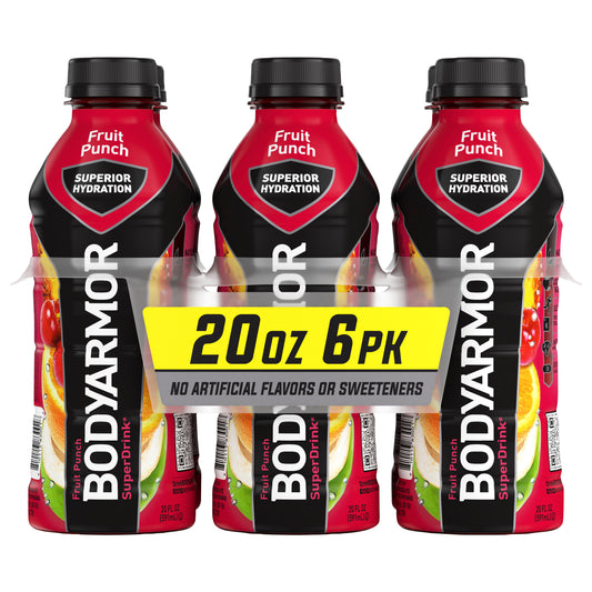 BODYARMOR Sports Drink Fruit Punch, 20 fl oz, 6 Pack