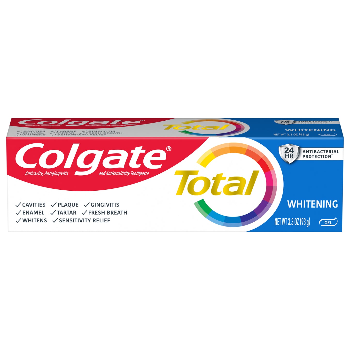 Colgate Total Whitening Toothpaste Gel, 3.3 Oz..