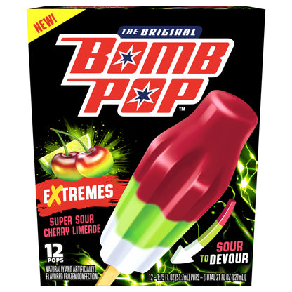 Bomb Pop Extremes Super Sour Cherry Limeade Ice Pops
