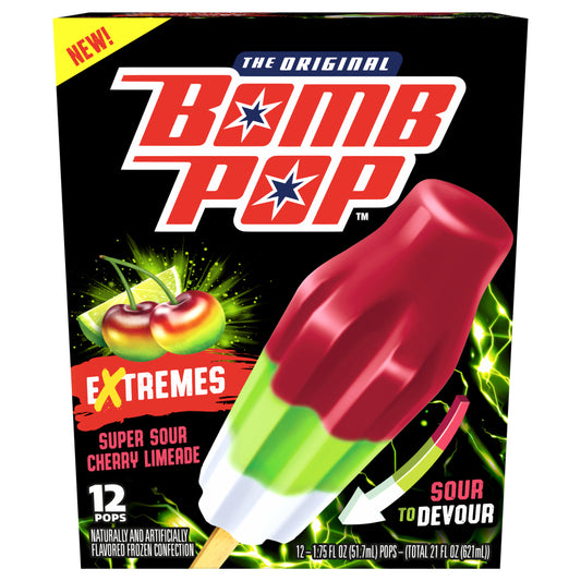 Bomb Pop Extremes Super Sour Cherry Limeade Ice Pops