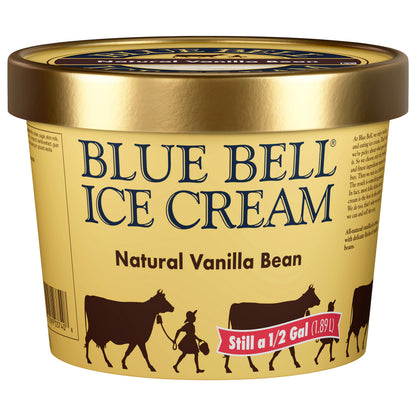 Blue Bell Natural Vanilla Bean Ice Cream 0.5 gal
