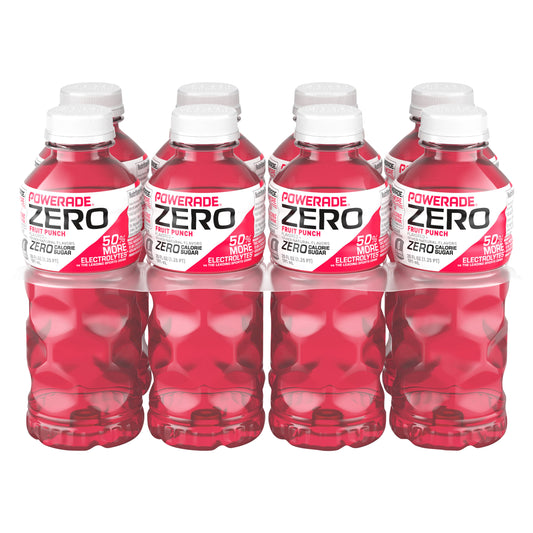 POWERADE Zero Fruit Punch Bottles, 20 fl oz, 8 Pack