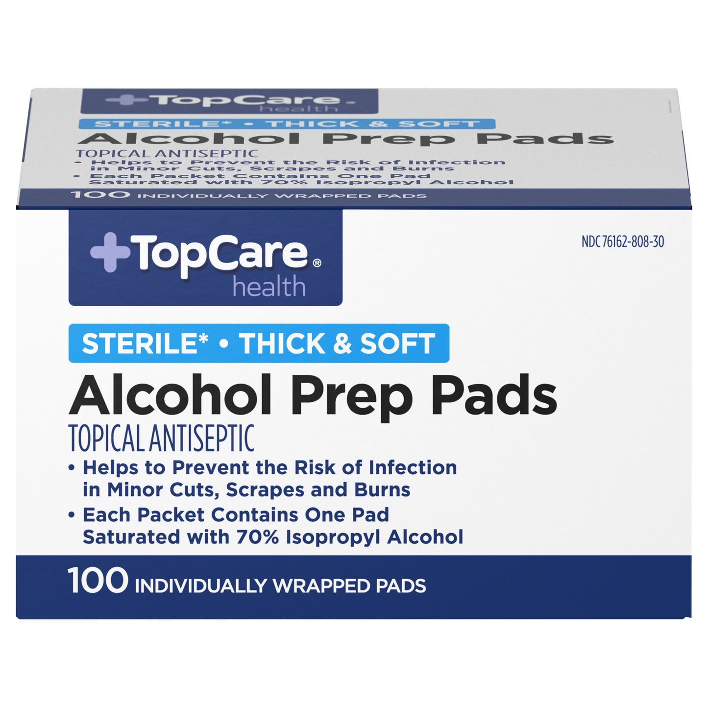 TopCare Health Alcohol Prep Pads 100 ea