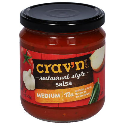 Crav'n Flavor Medium Restaurant Style Salsa 15.5 oz