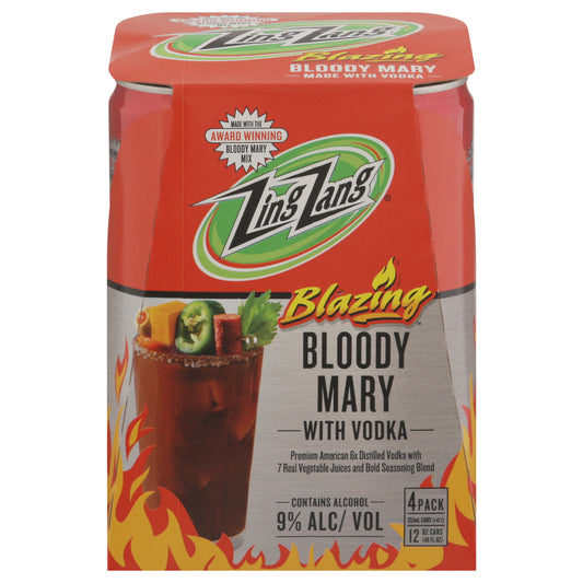 Zing Zang Blazing Bloody Mary with Vodka 4 - 12 oz Cans