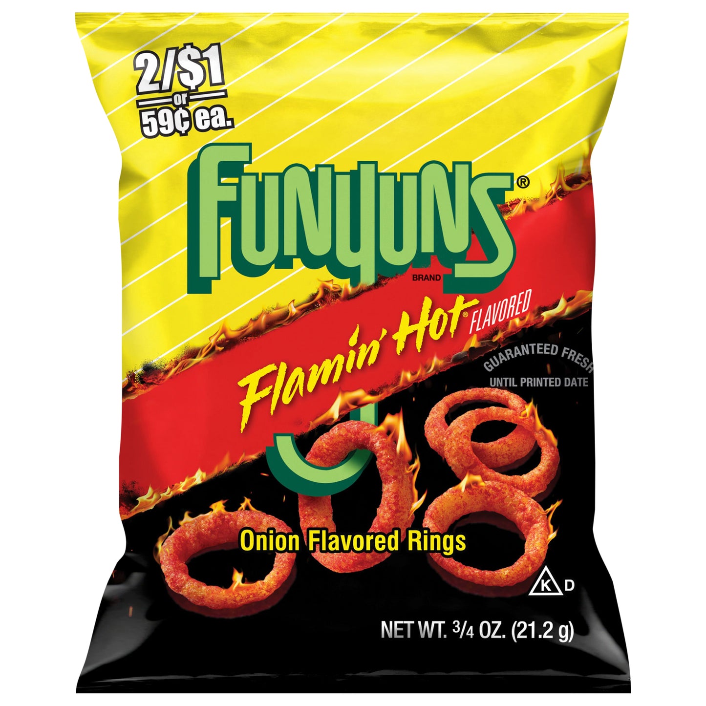 Funyuns Onion Flavored Rings Flamin' Hot Flavored 3/4 Oz