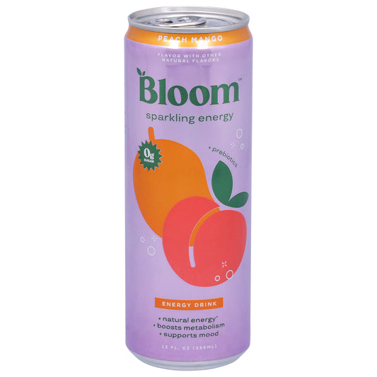 Bloom Sparkling Energy Peach Mango Energy Drink 12 fl oz