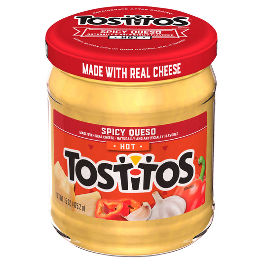 Tostitos Dip Hot Spicy Queso Naturally & Artificially Flavored 15 Oz