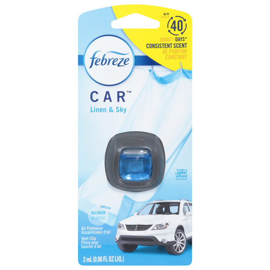 Febreze Car Vent Clip Linen & Sky Air Freshener 0.06 fl oz