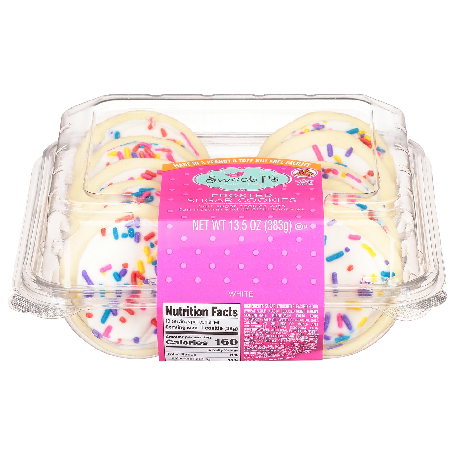 Sweet P's Bake Shop White Frosted Sugar Cookies 13.5 oz