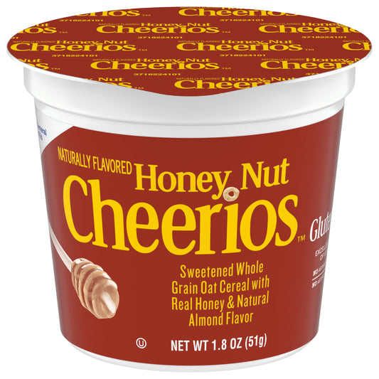 Honey Nut Cheerios Heart Healthy Cereal Cup, 1.8 OZ Single Serve Cereal Cup