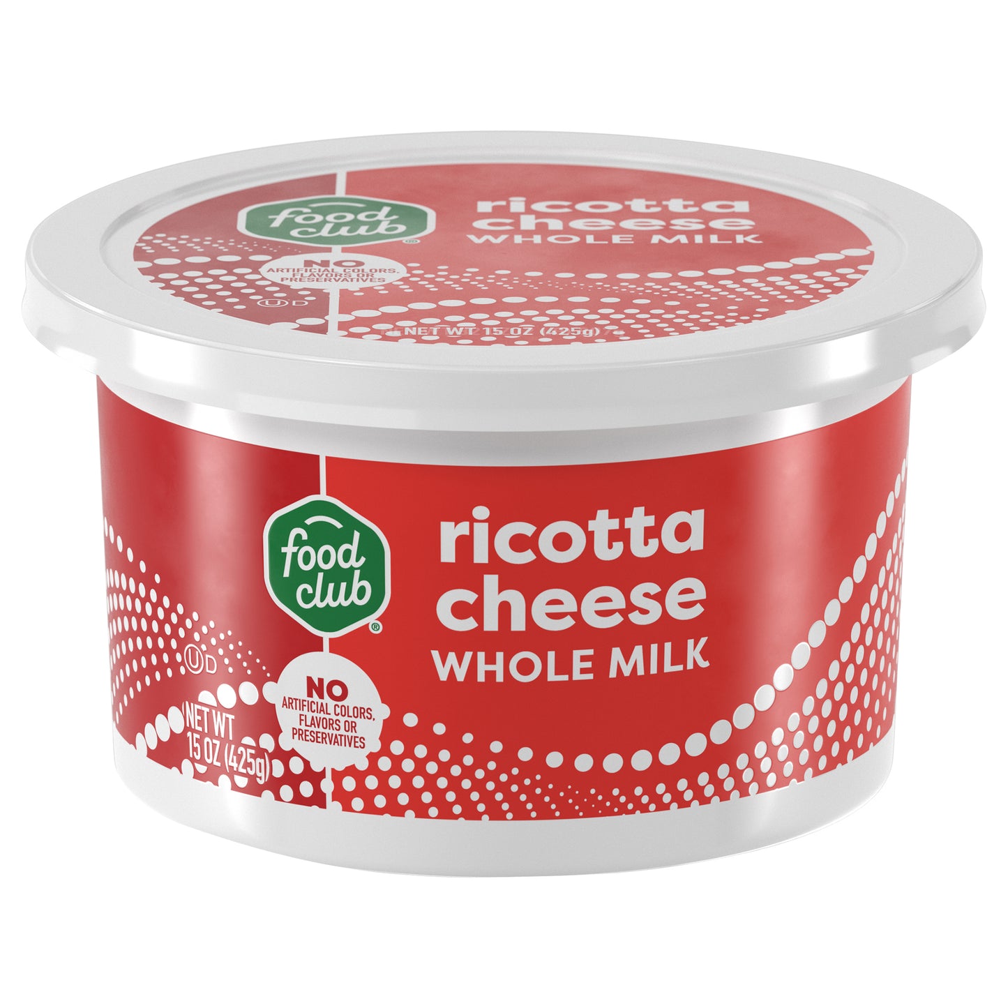 Food Club Whole Milk Ricotta Cheese 15 oz