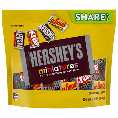 HERSHEY'S Miniatures Assorted Chocolate Candy Share Pack, 9.3 oz