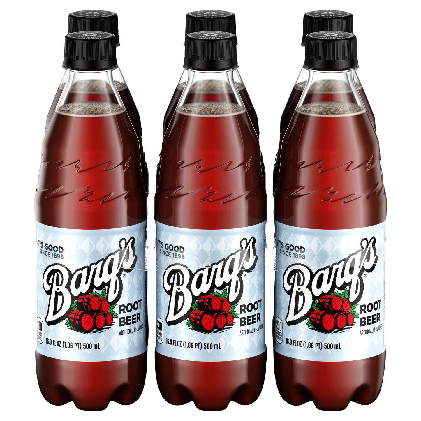 Barq's Root Beer Bottles, 16.9 fl oz, 6 Pack