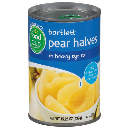 Food Club Bartlett Pear Halves 15.25 oz