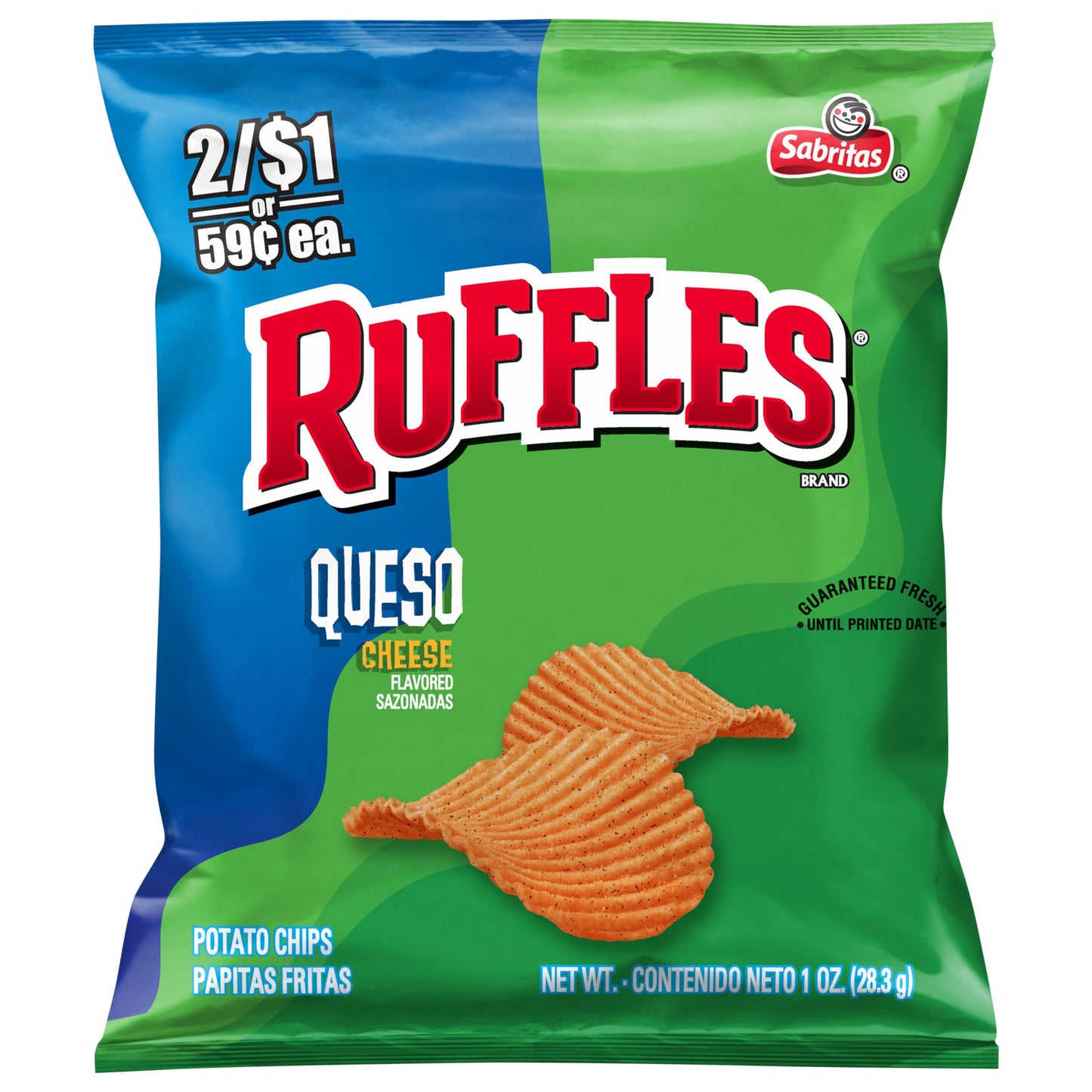 Ruffles Potato Chips Queso Cheese Flavored 1 Oz