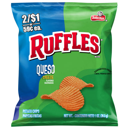 Ruffles Potato Chips Queso Cheese Flavored 1 Oz