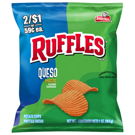 Ruffles Potato Chips Queso Cheese Flavored 1 Oz
