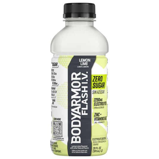 BODYARMOR Flash IV Zero Sugar Lemon Lime Bottle, 20 fl oz
