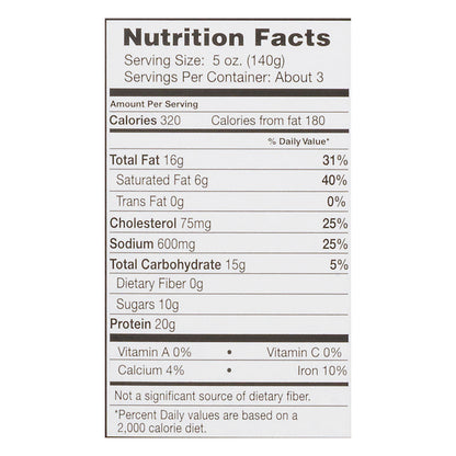 TGI Fridays With Sweet Carolina Sauce Baby Back Ribs 1.5 lb