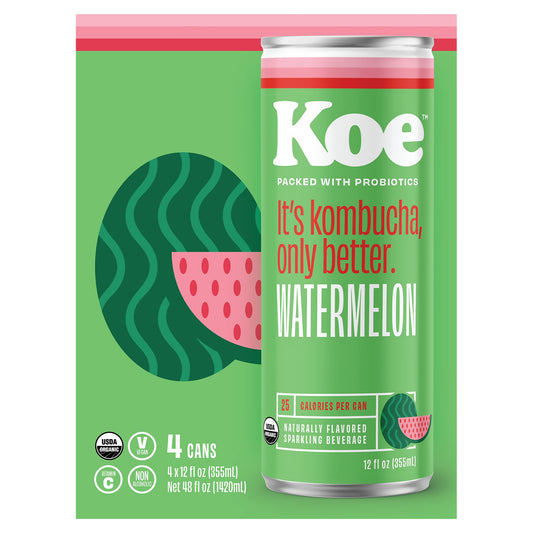 Koe Watermelon Kombucha 4-12 fl oz Cans