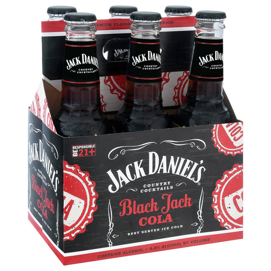 Jack Daniel's Black Jack Cola Country Cocktails 6 - 10 fl oz Bottles