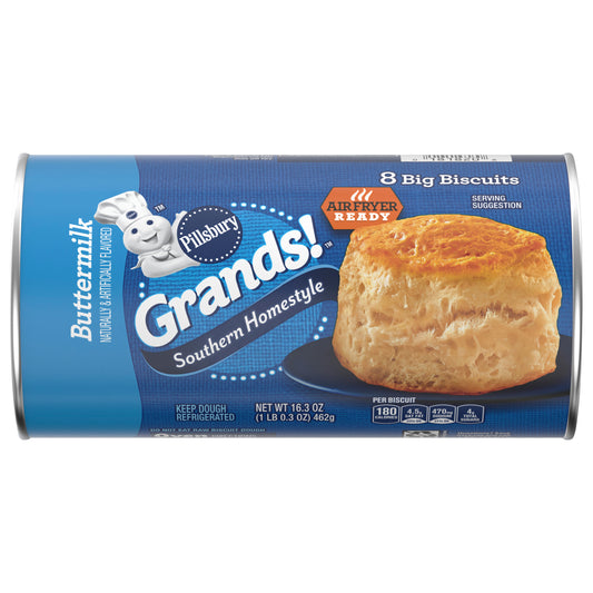 Pillsbury Grands! Southern Homestyle Buttermilk Refrigerated Biscuit Dough, 8 Biscuits, 16.3 oz