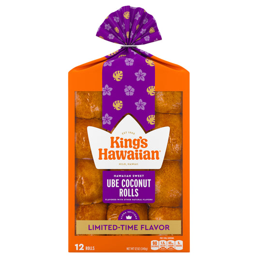 King's Hawaiian Original Hawaiian Sweet Ube Coconut Rolls, 12ct
