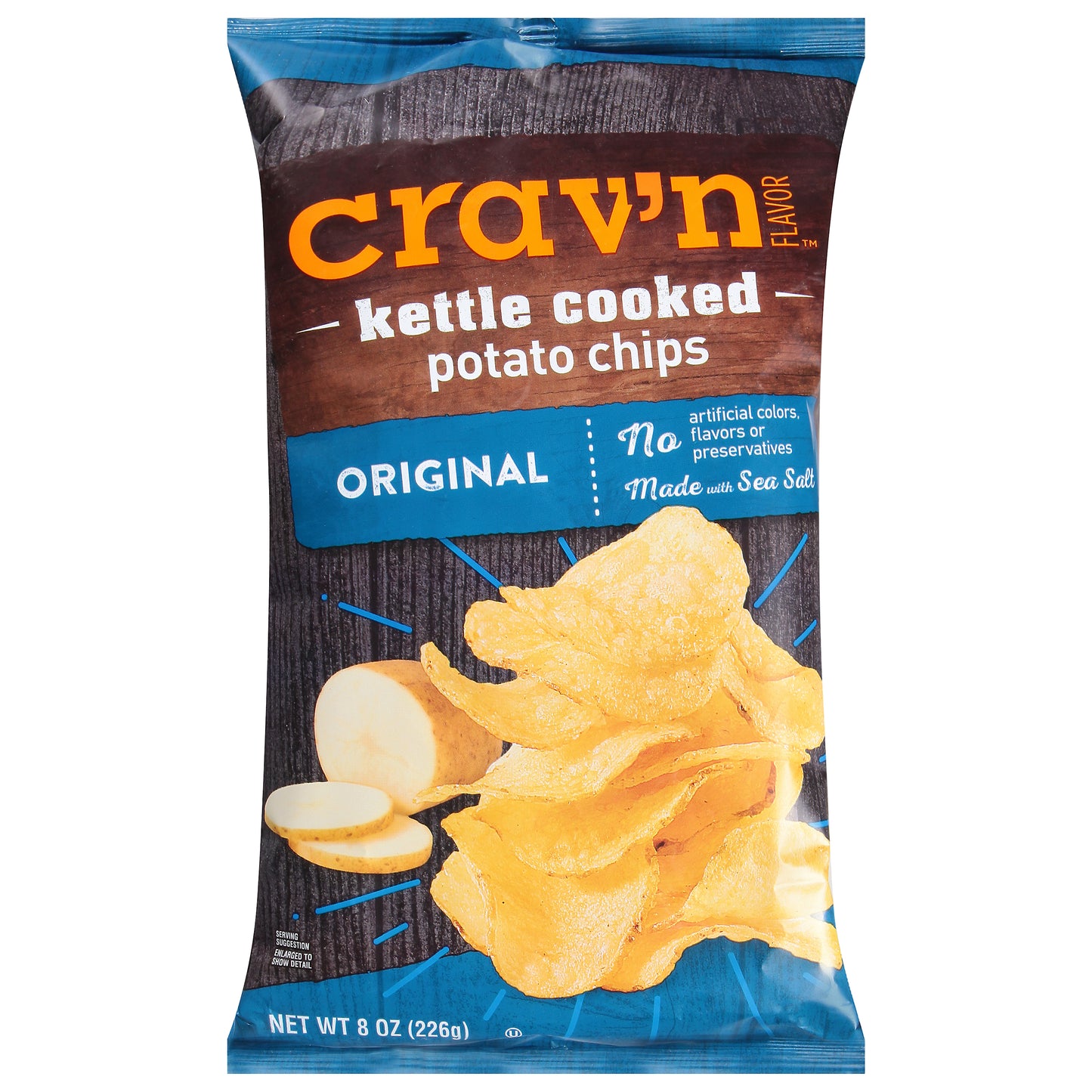 Crav'n Flavor Kettle Cooked Original Potato Chips 8 oz