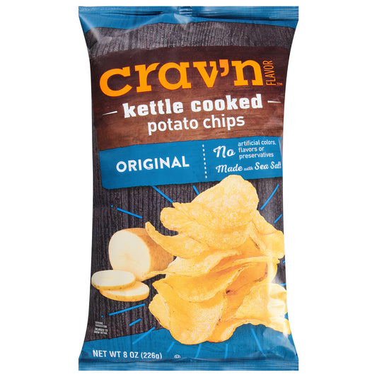 Crav'n Flavor Kettle Cooked Original Potato Chips 8 oz