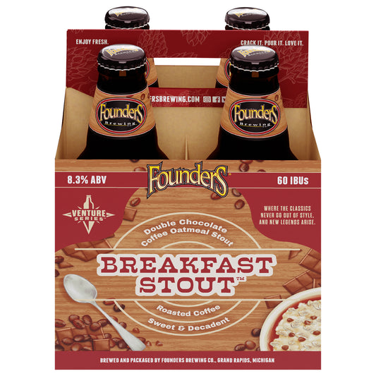 Founders Breakfast Stout, 4 Pack, 12 oz Bottles, 8.3% ABV