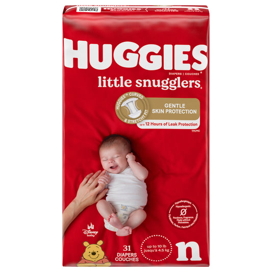 Huggies Little Snugglers Baby Diapers, Size Newborn, 31 Ct