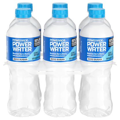 POWERADE Power Water Zero Sugar Mountain Berry Blast Bottles, 16.9 fl oz, 6 Pack