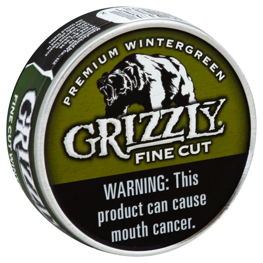 Grizzly Snuff 1.2 oz - FINE CUT PREMIUM WINTERGREEN