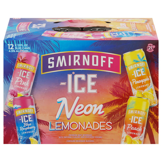 Smirnoff Ice Premium Neon Lemonades Malt Beverage 12 - 12 fl oz Cans