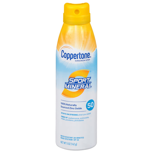 Coppertone Sport Mineral Broad Spectrum SPF 50 Sunscreen Spray 5 oz