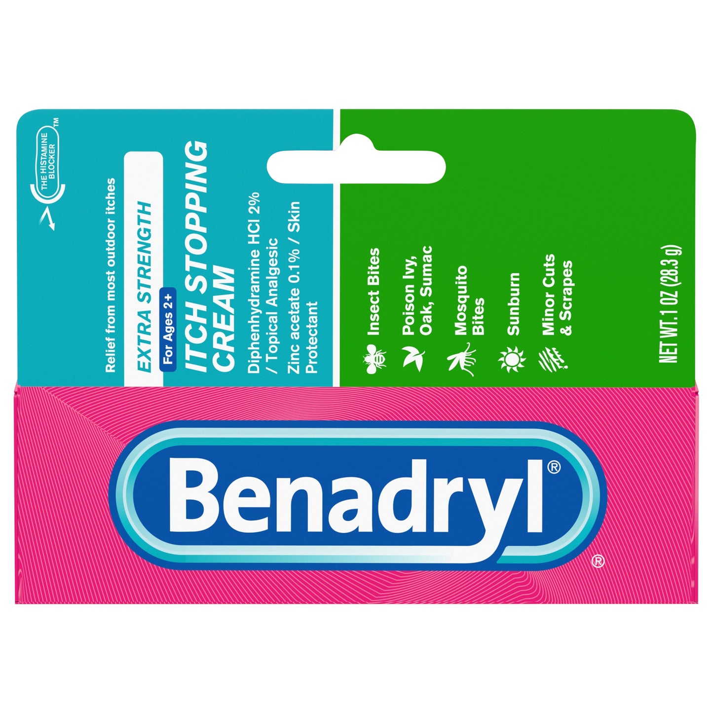 Benadryl Itch Stopping Cream, Extra Strength, 1 Fl. Oz.