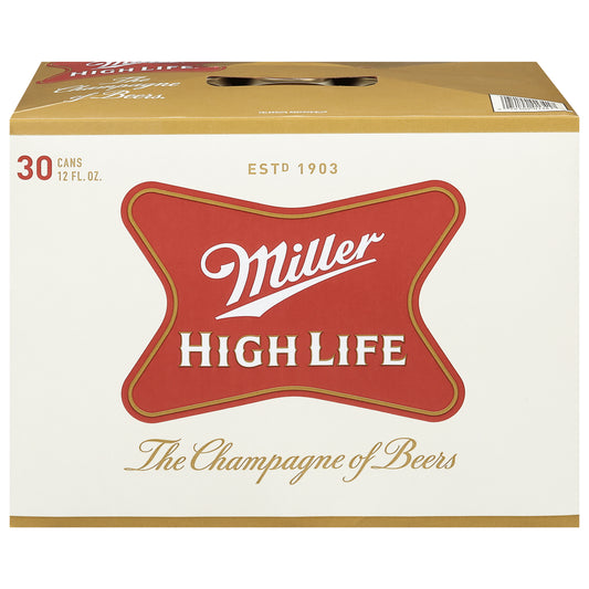 Miller High Life Beer 30 - 12 fl oz Cans