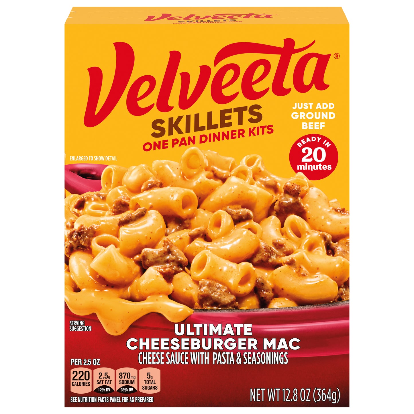 Velveeta Skillets Ultimate Cheeseburger Mac One Pan Dinner Kits 12.8 oz