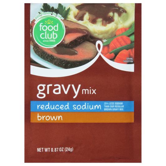 Food Club Reduced Sodium Brown Gravy Mix 0.87 oz