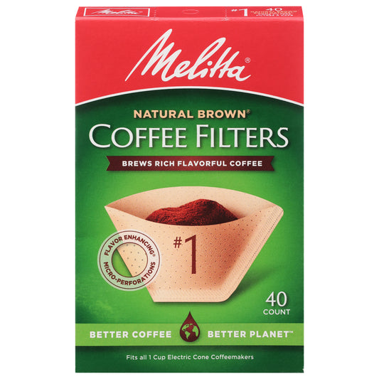 Melitta No. 1 Natural Brown Coffee Filters 40 ea