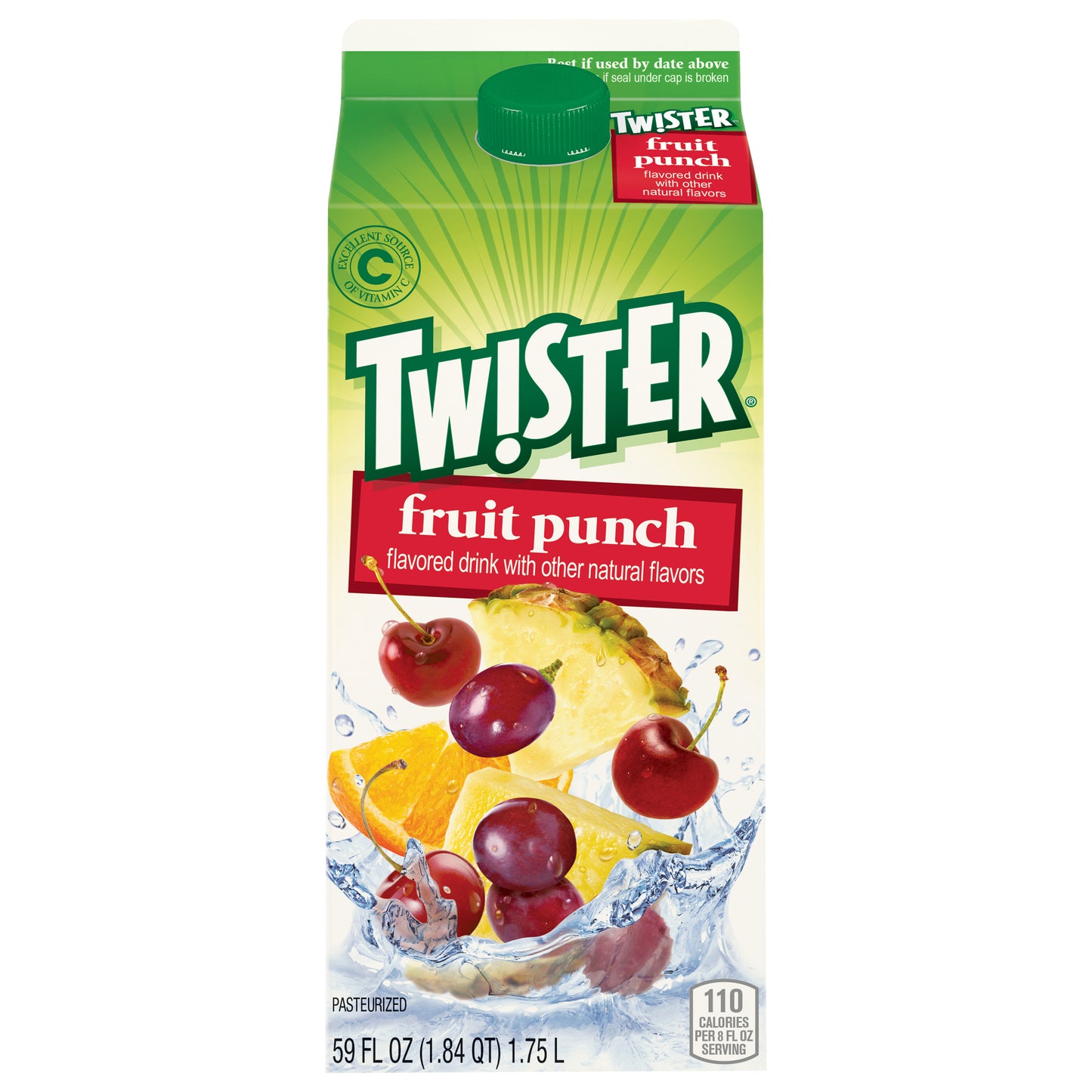 Tw!ster Flavored Drink, Fruit Punch, 59 Fl Oz Carton