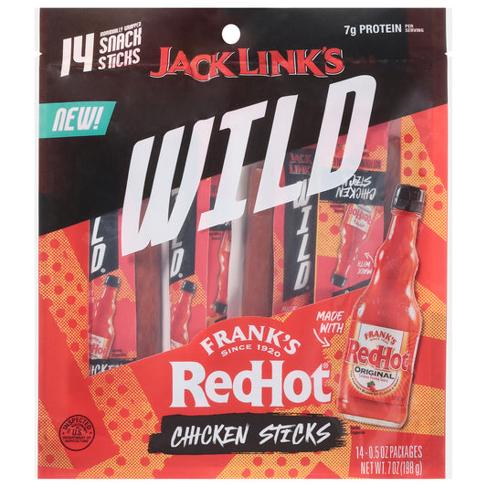 Jack Link's Wild Frank's RedHot Chicken Sticks 14 - 0.5 oz Packages