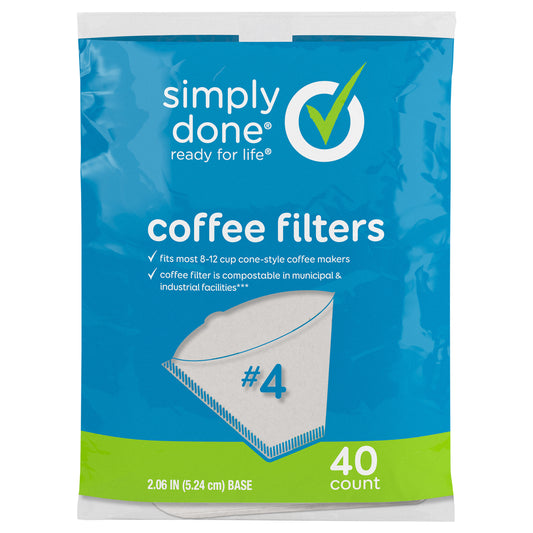 Simply Done #4 Coffee Filters 40 ea