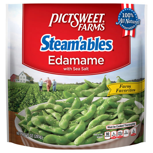 Pictsweet Farms Steam'ables Edamame with Sea Salt, Farm Favorites - 10 oz