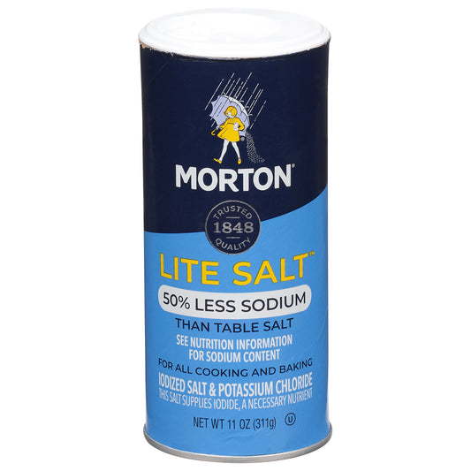 Morton 50% Less Sodium Lite Salt 11 oz