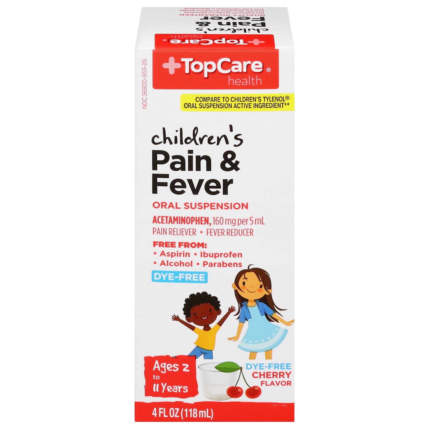 TopCare Health Children's 160 mg Cherry Flavor Pain & Fever 4 fl oz